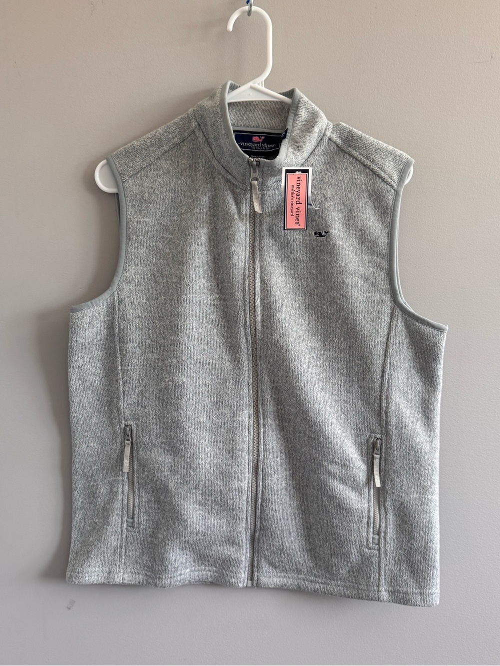 Vineyard Vines Youth XL Gray Sweater Fleece Vest Full Zip NWT